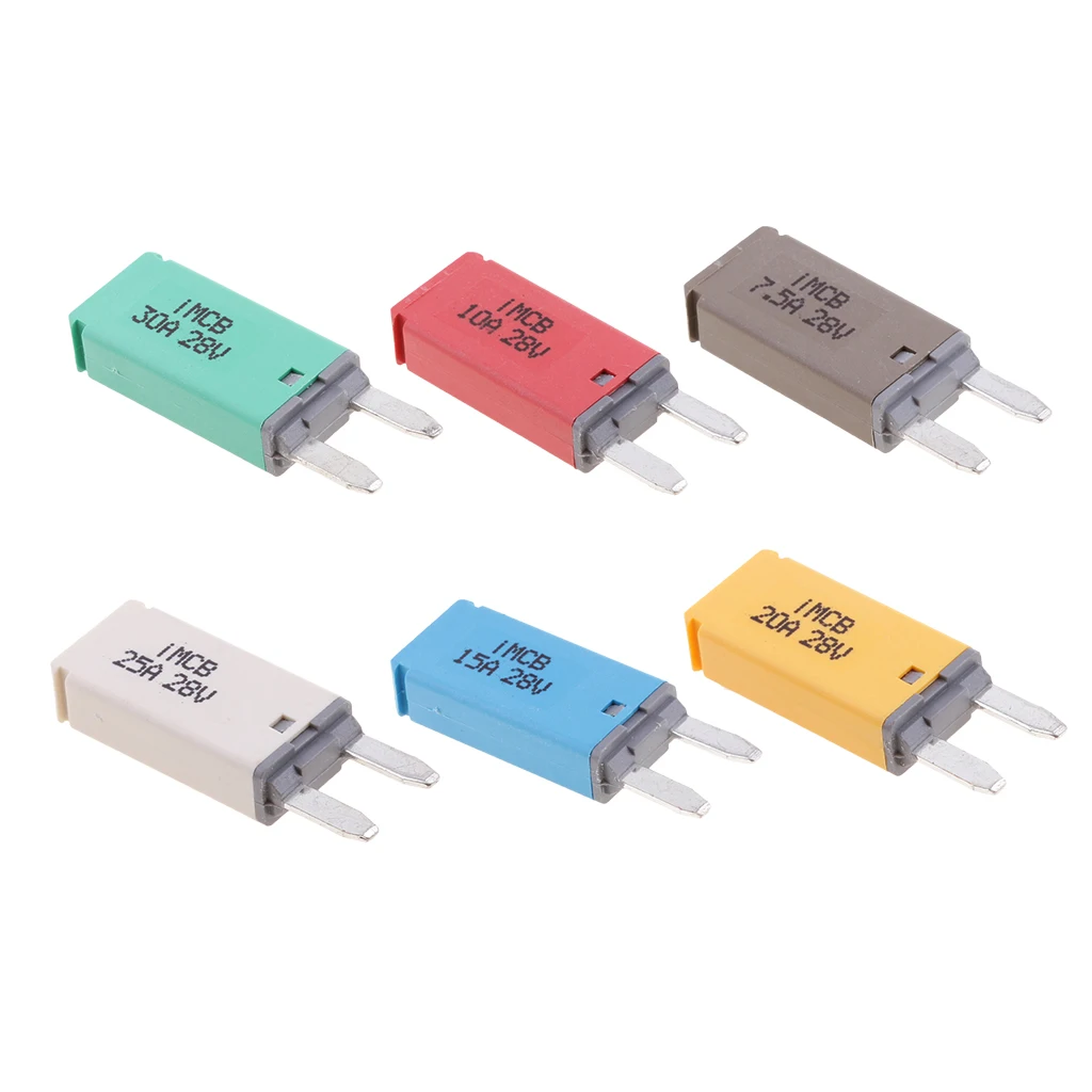 6-Pc Car Truck Boat Fuse Assortment Kit - 7.5, 10, 15, 20, 25, 30 AMP – Mini Small ATM/APM Blade Fuses