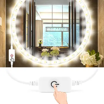 

Waterproof Led Strip Mirror Light Bathroom Touch Control Dimmable DC5V USB Dressing Table Strip Led Mirror Makeup Light 1m 3m 5m