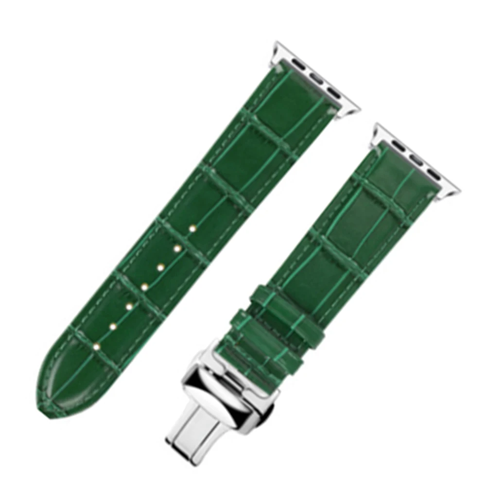 

Stainless Steel Watch Band Compatible for Apple Watch4/5/6/SE Shock-proof with Push Button Buckle Butterfly WB96