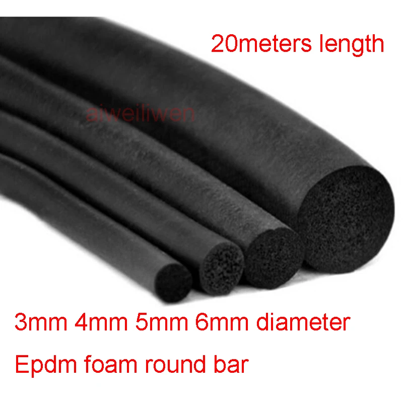 3mm 5mm 6mm diameter Epdm schuim ronde bar apparatuur kast zwart rubber Ronde SPONS EPDM|Gaskets| - AliExpress