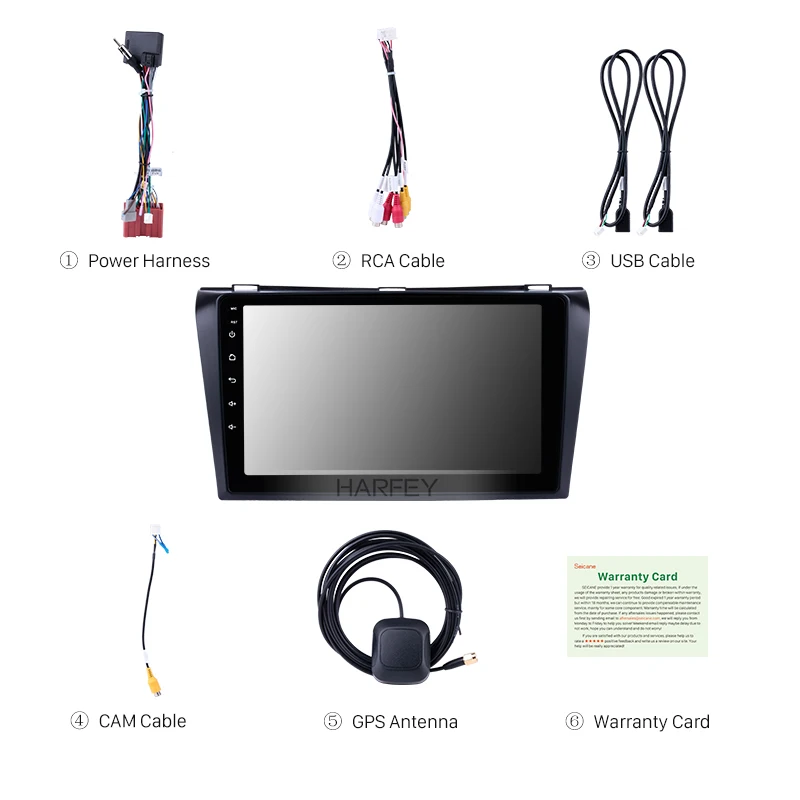 Top Harfey Car GPS Navi Android9.0 Stereo HD 2Din 9" Autoradio For Mazda 3 Quad-core 2004 2005 2006 2007 2008 2009 Multimedia Player 5