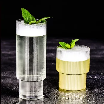 

Free Shipping 4PCS Ripple Glass,Water Glass,Creative Ripple Long Drink Glasses Cocktail Glasses, Ripple Carafe, Juice Glasses