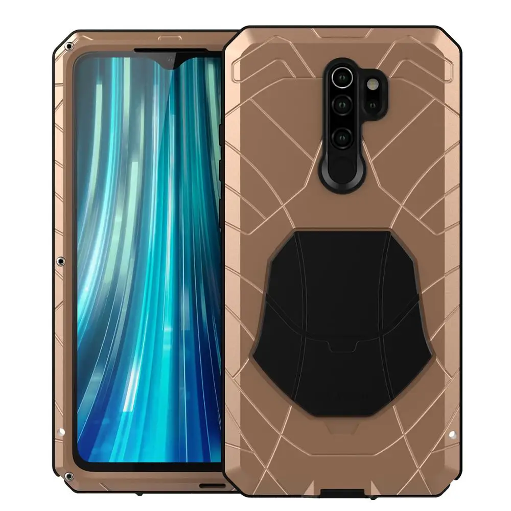 gold Для Xiaomi mi Red mi Note 8 чехол для телефона жесткий алюминиевый металлический закаленное стекло Защита экрана сверхпрочный чехол для Red mi Note 8 Pro - Цвет: gold