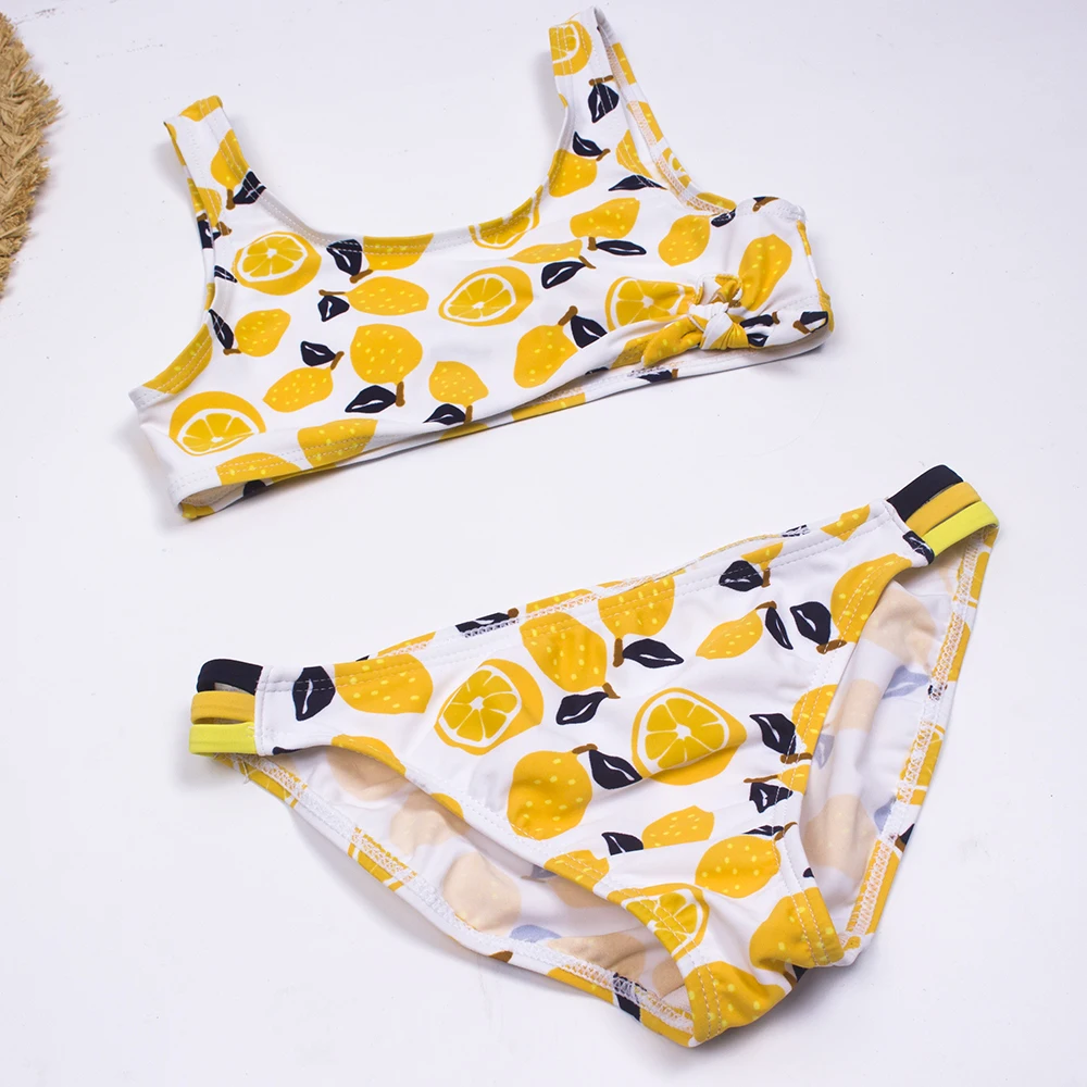 Girls Kids Bikinis Print Two-Pieces Swimming Suit Ruffle Children Swimwear 311