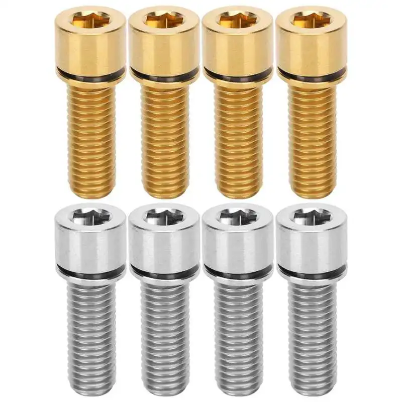 4pcs M7 Bike Handlebar Stem Bolts Screw Titanium Alloy Bicycle Stem