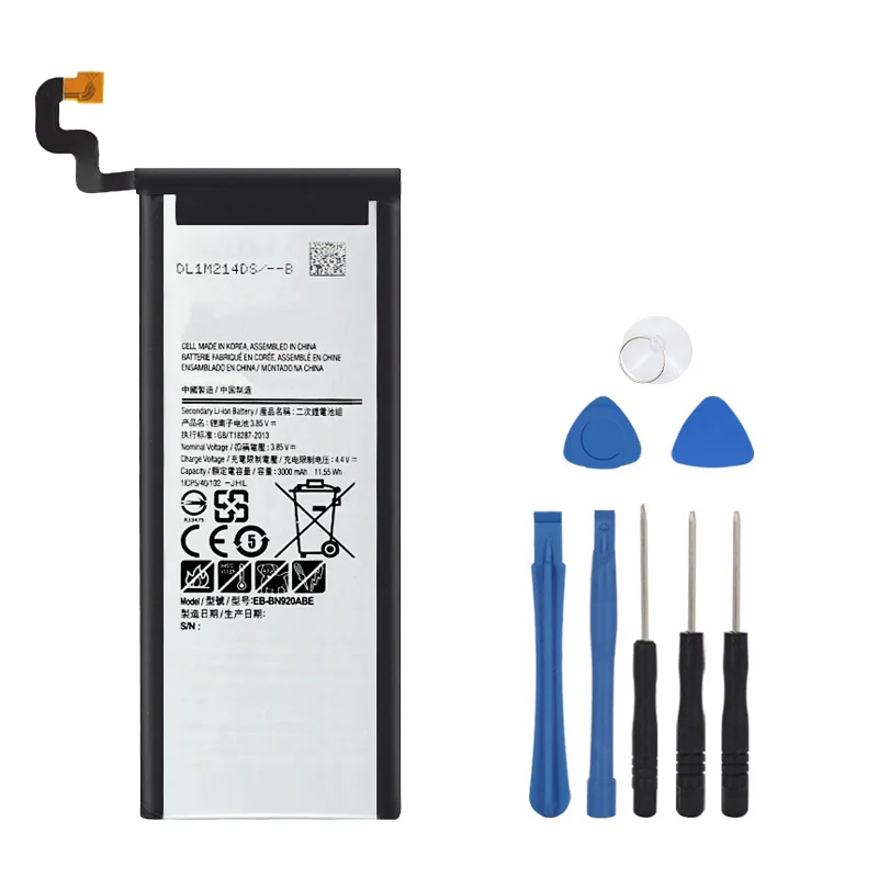 2pcs/lot Replacement Phone Battery For Samsung Galaxy Note 5 SM-N9208 Note5 N9208 N9200 N920t N920c Genuine EB-BN920ABE 3000mAh | Мобильные
