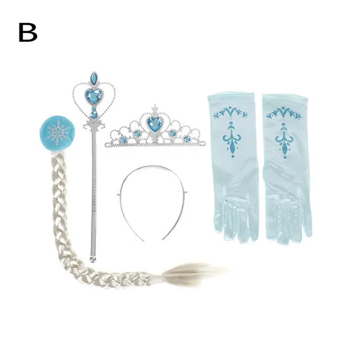 Accessories 2 Платье для девочек; платье Эльзы; вечерние платья; одежда для костюмированной вечеринки для девочек; платье принцессы Анны на день рождения; Детский Рождественский Костюм - Цвет: Accessories 2