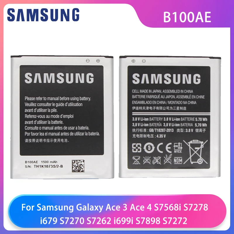 Аккумулятор Samsung Galaxy Ace 3 4 Neo S7278 S7272 S7898 S7568i i679 i699i S7270 S7262 G313H G318H аккумулятор для