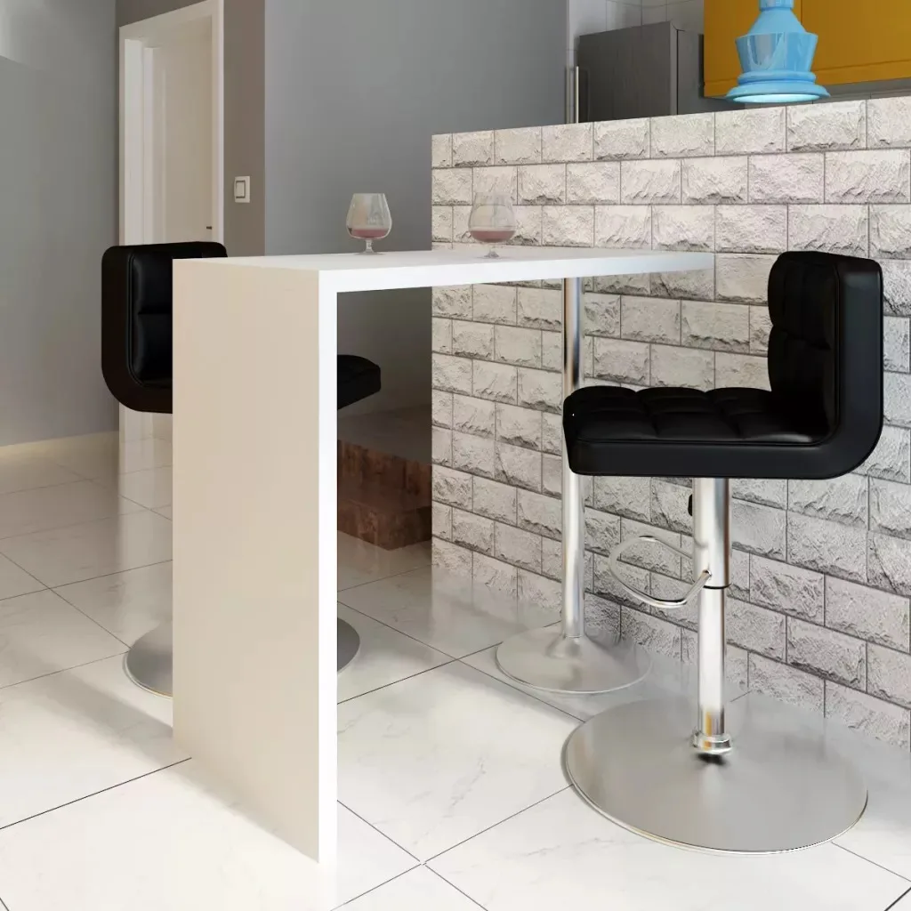 VidaXL Bar Table MDF 1 Steel Leg High Glossy Standing Bar Table White Household Coffee Bar Tables Bar Furniture Home Bar Table VidaXL Bar Table MDF 1 Steel Leg High Glossy Standing Bar Table White Household Coffee Bar Tables Bar Furniture Home Bar Table