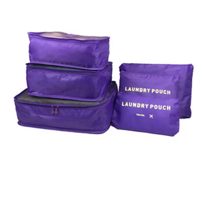 purple Multifunction 6 Pieces Set Travel Bag Organizer Large Capacity Packing cubes travel bags Clothes Luggage Storage Accessories bag - Цвет: purple