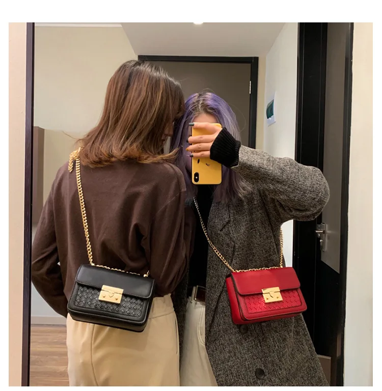 new fashion pig nose lock small square bag shoulder diagonal women's bag