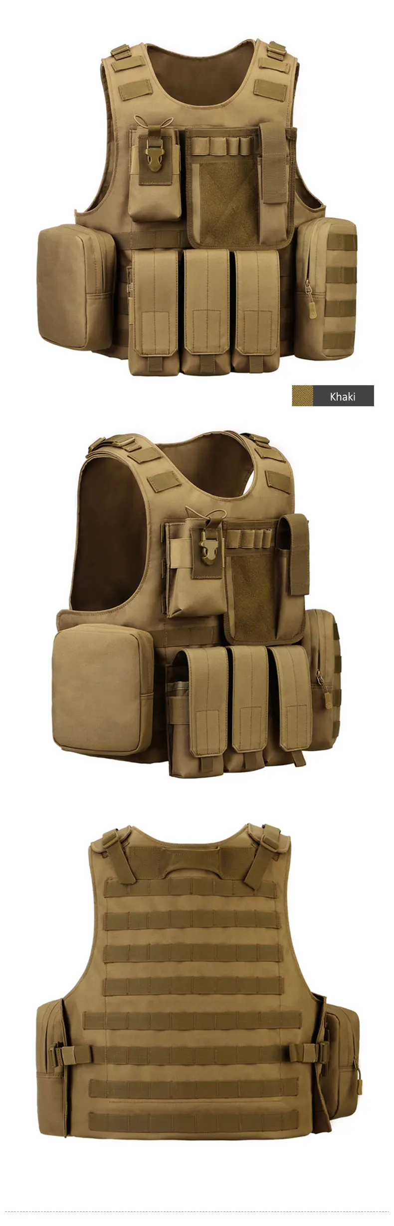 Airsoft Tactical Vest Mens Military Hunting Vests Equipment Vest Molle Combat Assault Plate Carrier Gilet Tactique Strap