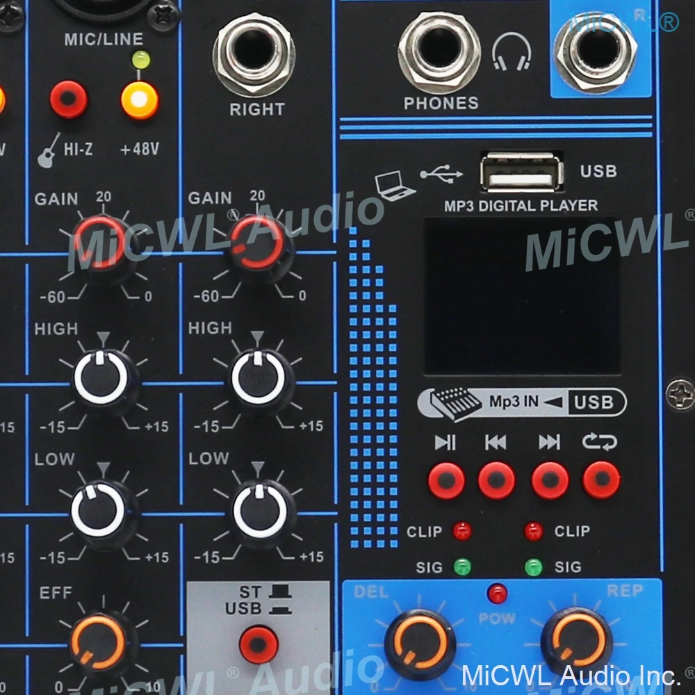 Console de Mixagem de Som Estúdio de Palco ao Vivo Portátil de 6 Canais com 6 Usb para Notebooks Entrada 48v - Image 6
