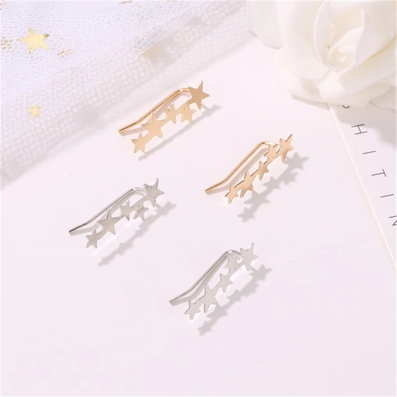 Романтические женские серьги модные 5 звезд запонки из сплава цинка подарок