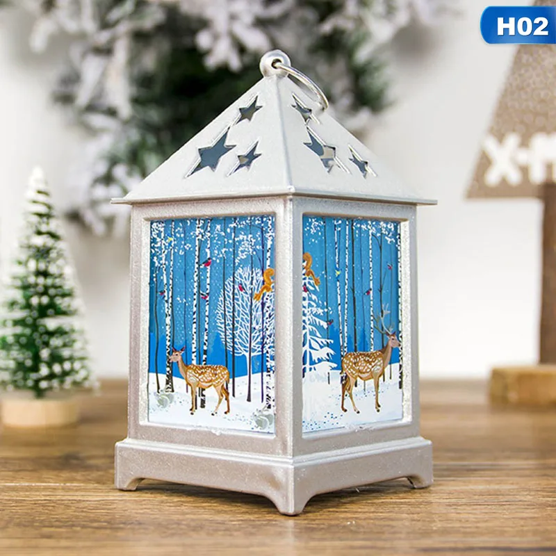 H02 LED Lights Christmas Creative Portable Christmas Small Wind Painted Religious Christmas Lights Hanging Ornaments Party - Цвет: H02