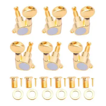 

6 Guitar Tuning Pegs VERROUILLAGE Tuner Touches Guitar Strings Button 3L + 3R Gold