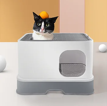 

Simple Fully Enclosed Drawer Type Cat Litter Basin With Double Doors Deodorant Splash Proof And Moisture-Design Easy To Clean