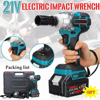 

21V 10000mah Li-ion Electric Impact Wrench Guns 330Nm Max Torque Impact Wrench Cordless 2 Batteries 1 Charger Power Tool