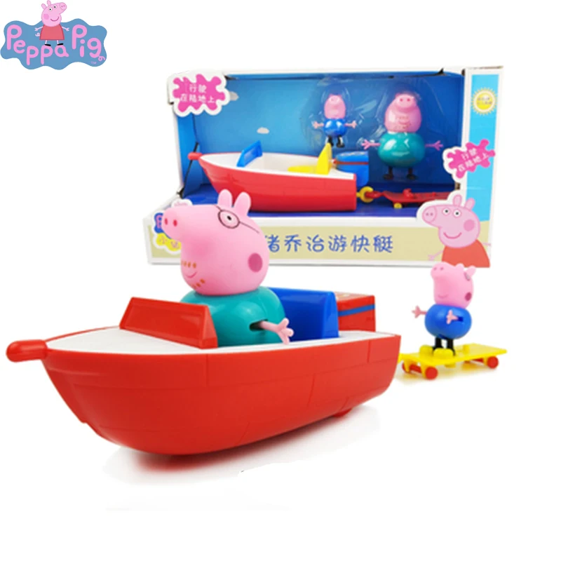 

Peppa Pig Speedboat DIY Anime Figure George Family Set Plastic Action Figure Kids Toys for Children Birthday Gifts 2P18