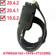 Vag com 20.4.1 vagcom 20.4.2 hex v2 interface usb para vw audi skoda seat vag 20.4.1 multi-linguagem atmega162 + 16v8 + ft232rq