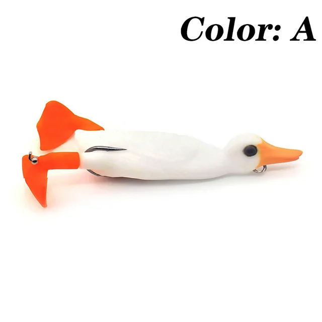 1Pcs Double Propeller Flipper Duck Fishing Lures Ducking Frog Soft Bait 9.5cm 11.2g 3D Eyes Artificial Swimbait Day Bass Tackle A