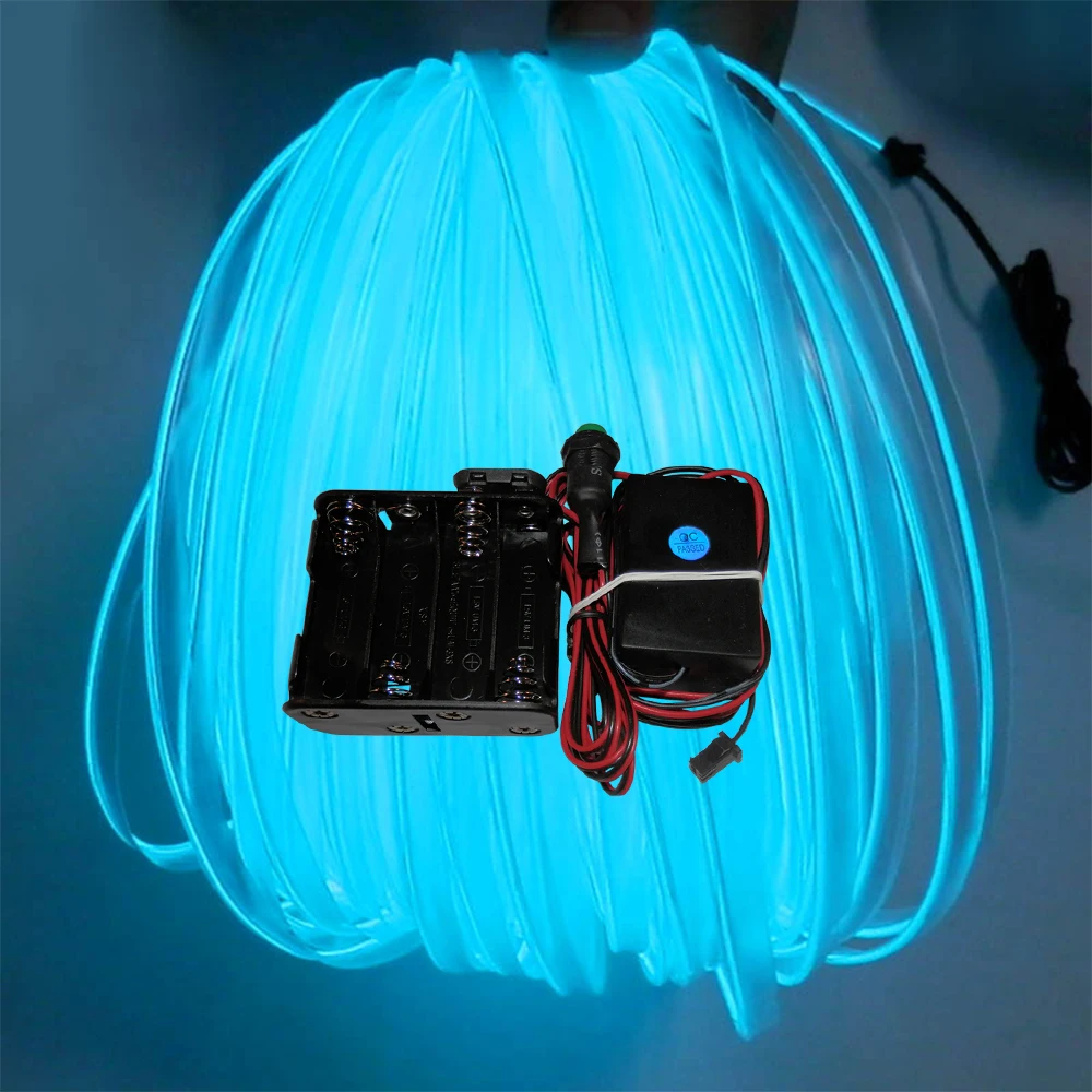 Hilo de neón para disfraz, suministros para eventos y fiestas, color rosa, 10M para serrar en la