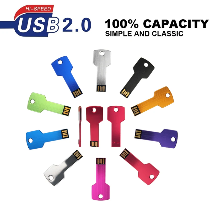 

Pendrive Personalized Logo Metal Key USB Storage Device U Disk 4GB 8GB 32GB 16GB 64GB USB Flash Drive 2.0 Photo Stick Bulk Gift