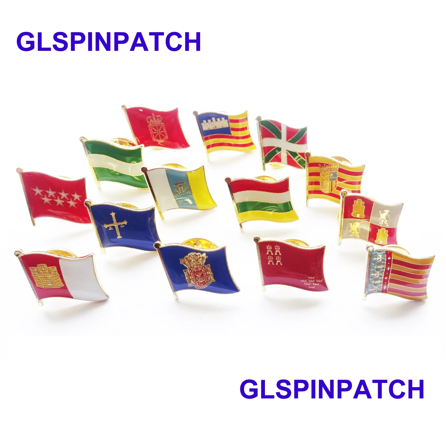 Spain County Flag Badge Flag Brooch National Lapel Pin International Travel Pins