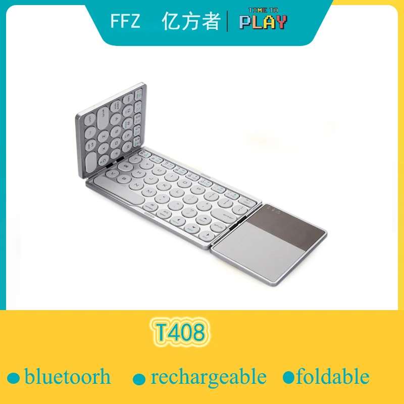 

Mini Bluetooth Keyboard with trackpad , Foldable (Folding) case for Tablets and Smartphone work with iOS, Android, Windows,