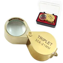 Loupe de bijouterie pliante, Loupe Portable, taille de poche, jolie Loupe de bijouterie, métal à grossissement 30X