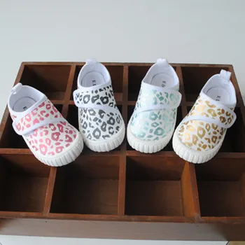 

Spring Sale Unisex Children's Canvas Shoes Metal Leopard Print Bright Casual Shoes Round Toe Non-slip Injection-molded Shoes