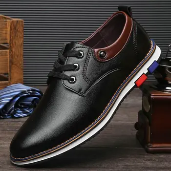 

Dropshipping Men's Flat Shoes Men Casual Shoes Fashion Leather formal business Dress Shoes A53-02