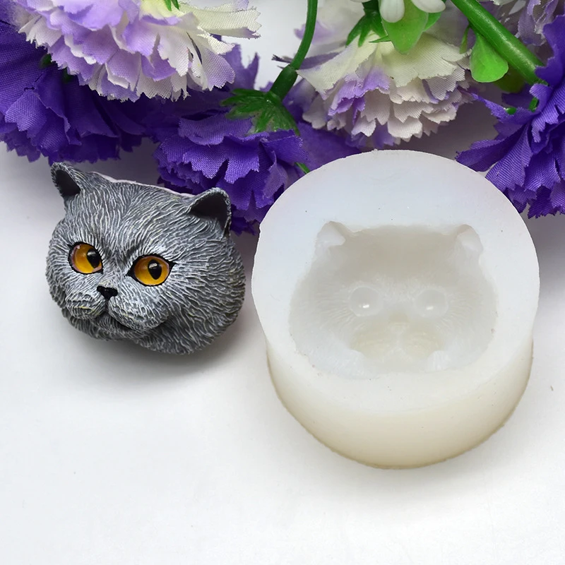 3D милая силиконовая форма в виде кота набор для мыловарения DIY силиконовые формы для свечей торта выпечки формы ароматерапия украшения Глина ремесла