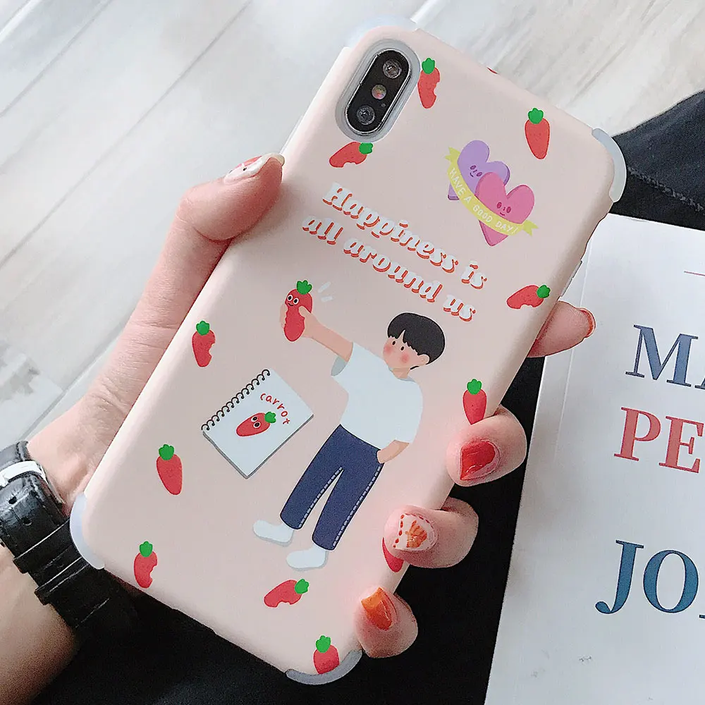 KISSCASE четырехугольный анти-осенний чехол для телефона IPhone X R XS MAX 7 8 6 6S Plus girl boy с