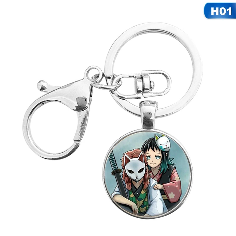 KEY4384H01 Аниме-брелок для ключей Demon Slayer: Kimetsu No Yaiba брелок мультяшная фигурка кулон брелок подарки - Цвет: KEY4384H01