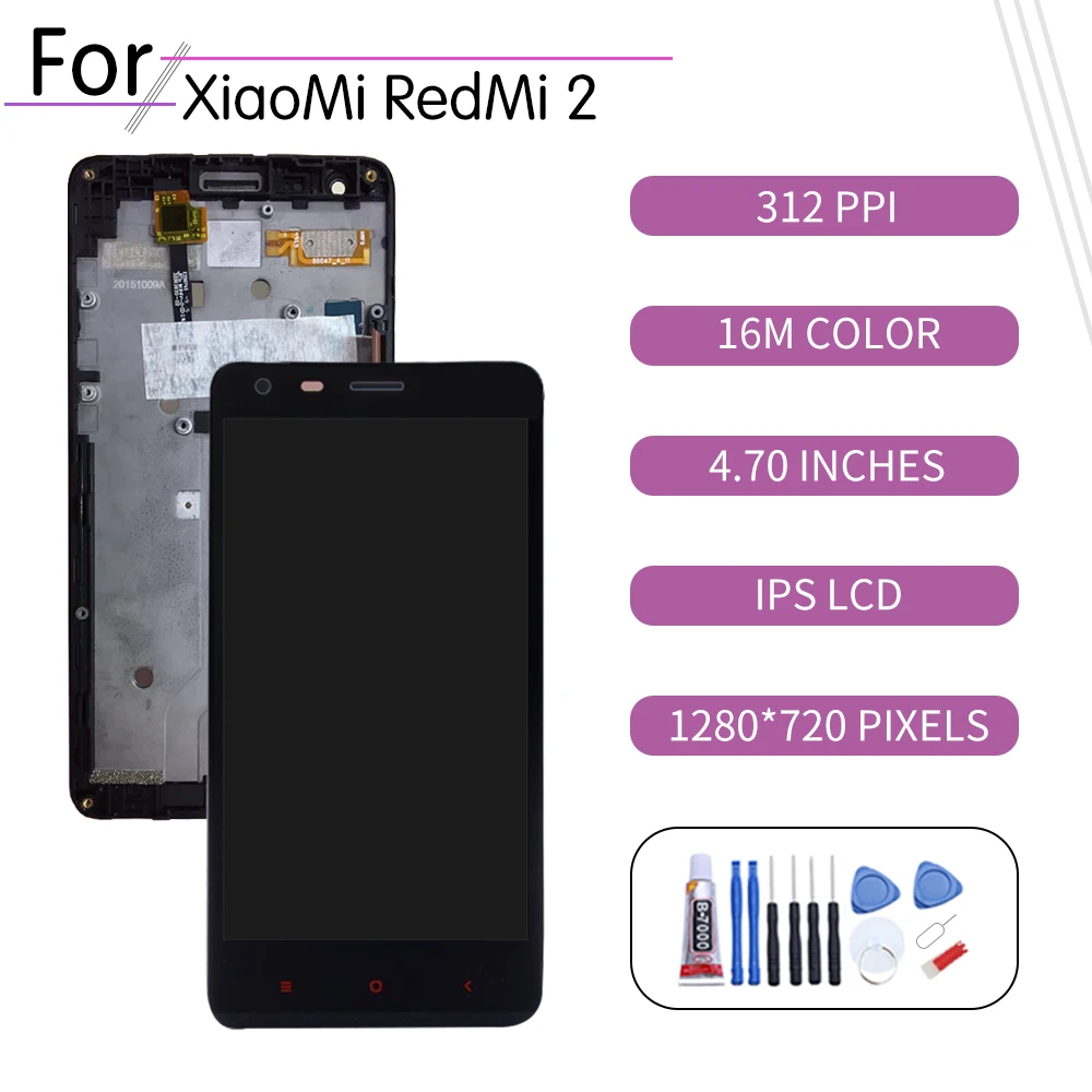 Оригинальный сенсорный ЖК-экран для Xiaomi Redmi 2 дигитайзер в сборе Pro дисплей с