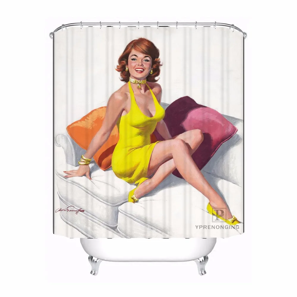 

Bath Curtain For Bathroom Custom Sexy Pin Up Gril Home Decor Shower Curtain Waterproof Fabric Hooks #180417-01-62