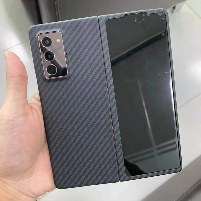 Чехол из углеродного волокна для телефона Samsung galaxy Z Fold2 легкий тонкий высокопрочный защитный чехол