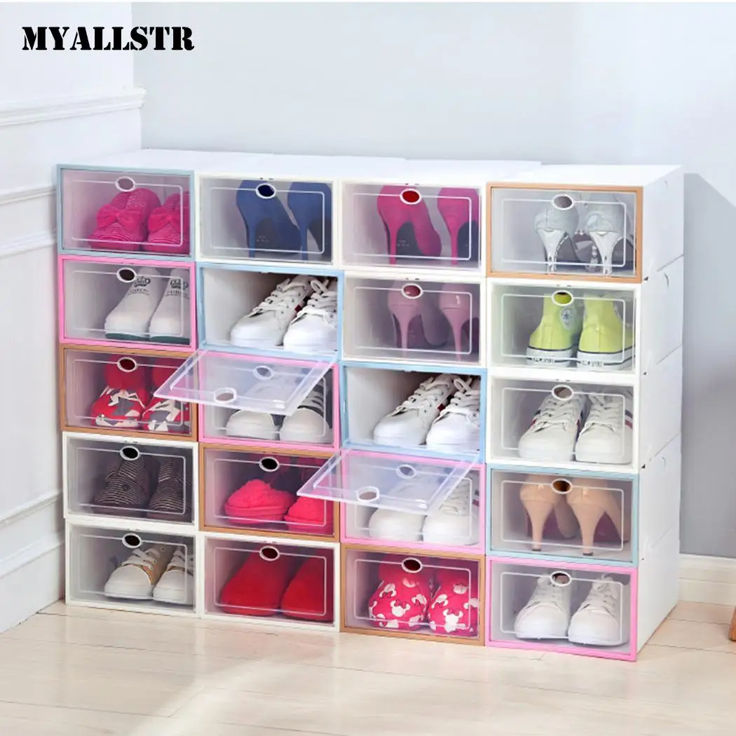 

Home Creative Foldable Drawer Storage Boxe Combination Transparent Portable Environmental Multi-Purpose Dust-Proof Shoes Box