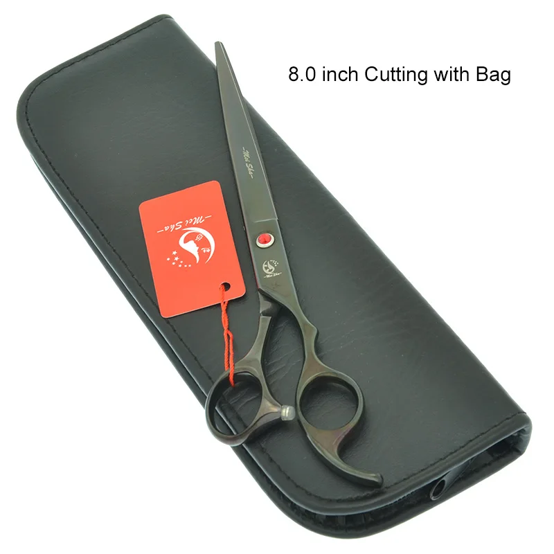 HB0258 with bag Ножницы для ухода за домашними животными набор 8,0 дюймов профессиональные японские 440C ножницы для стрижки собак тонкие изогнутые ножницы с расческой сумка HB0254 - Цвет: HB0258 with bag