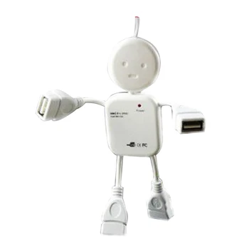 

4in1 For PC Computer Man Shaped Portable Cable Wired Plug And Play Replacement Connection Adapter Splitter Easy Install USB Hub