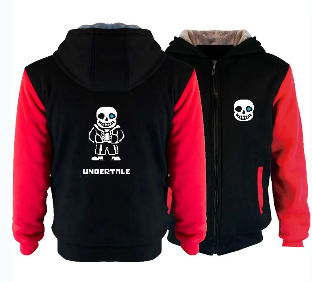 Стиль для взрослых мужчин и женщин Аниме игра Undertale Sans косплей костюм Скелет мультфильм печатных теплый худи Толстовка с капюшоном пальто