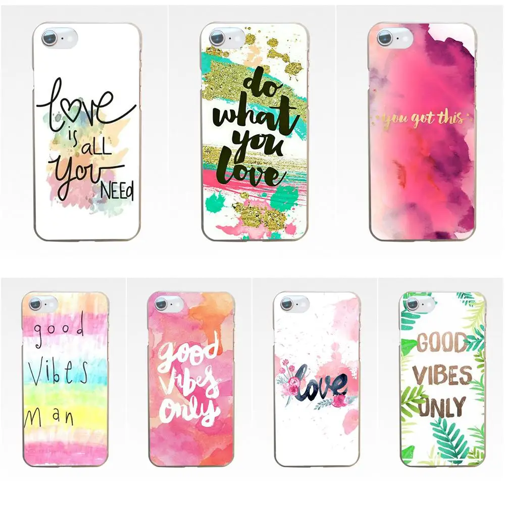 Soft TPU Cell Phone Case For Apple iPhone 11 Pro X XS Max XR 4 4S 5 5C 5S SE SE2 6 6S 7 8 Plus Positive Good Vibe Only Love | Мобильные