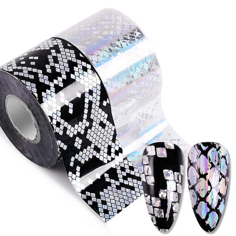 

120 м x 4 см сексуальная фольга для ногтей s звездная бумага 3D леопардовая змея лазерная фольга для ногтевого дизайна оберточная гель для ногтей самодельные декоративные наклейки