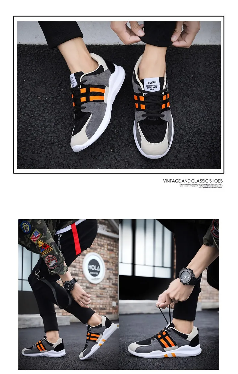 Spring New Style Men Sports Footwear Korean-style Breathable Mesh Running Shoes Travel Cortez Skate Shoes