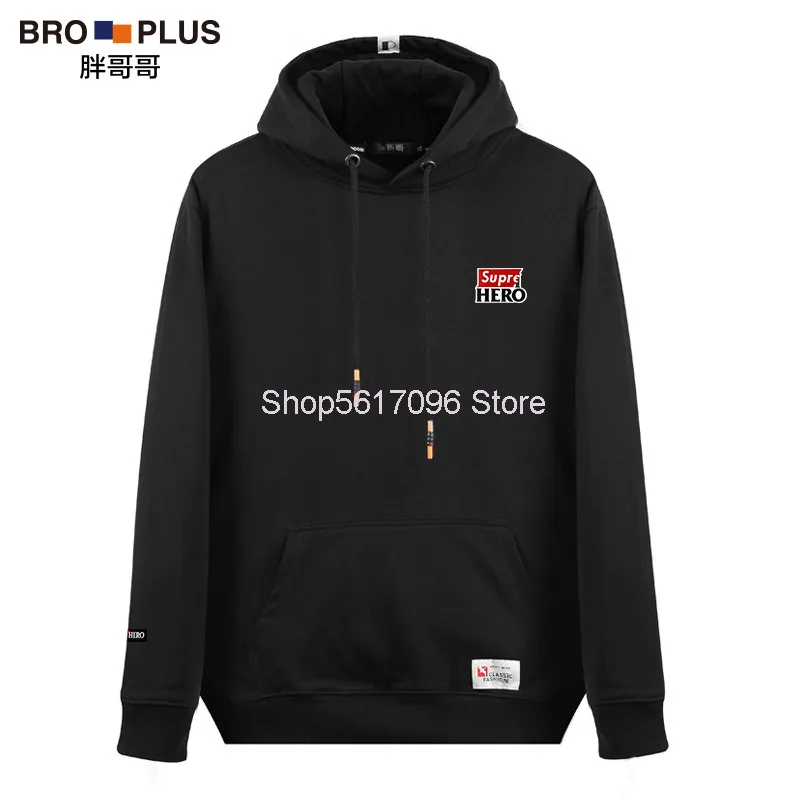 

Men Sweater Autumn Big Size Trend Slim With Hoodie Plus Fat Men Fat Man Top Coat