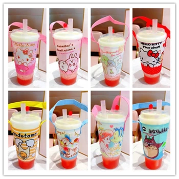 

Variety of corner bio Twin Stars KT ballet rabbit milk tea portable cup sets with belt cup cover cup bag
