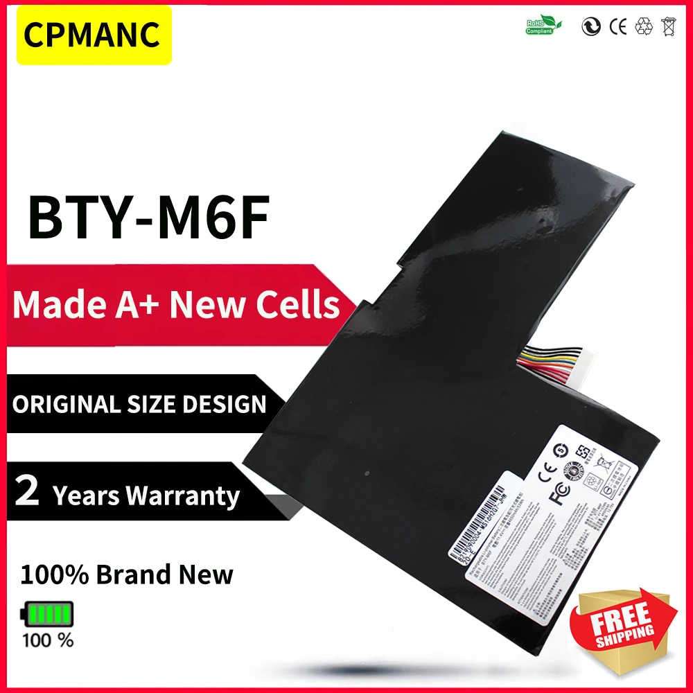 Bateria do Portátil para Msi Bty-m6f Cpmanc Gs60 2pl 2qe 6qe 6qc 6qc070xcn Ms16h2 11.4v 4640mah Bateria do Notebook 52.89wh