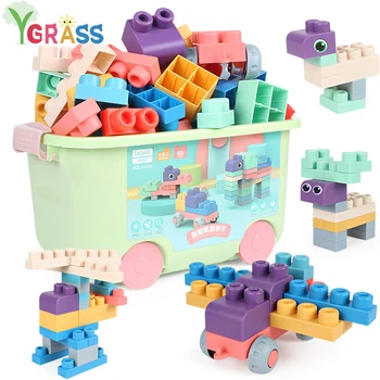

Soft Blocks Big Size Compatible Touch Hand DIY Rubber Block Toys Baby Construction Bricks For Children Gift