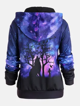 

Holloween Baseball Coats Pull Unisexe A Manches Longues Women Wolf Digital Printing Hoodie Sweatshirt #YL10